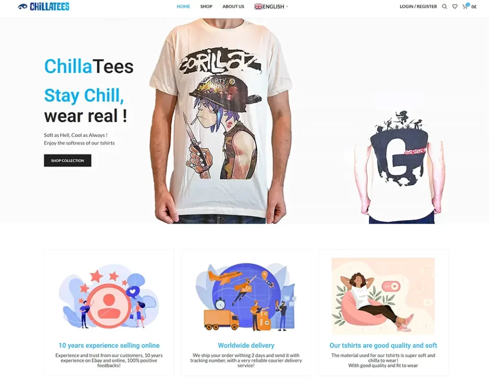 Site ecommerce ChillaTees